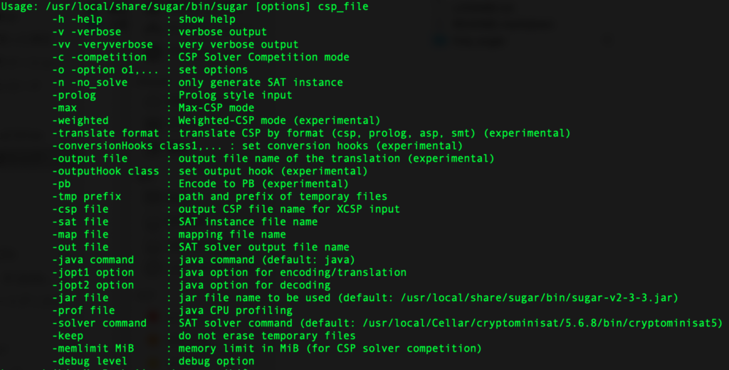 Sugarと制約ソルバーcryptominisatの開発環境の構築